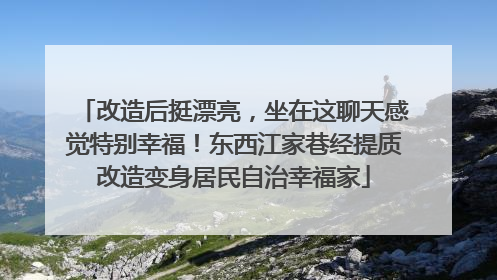 改造后挺漂亮，坐在这聊天感觉特别幸福！东西江家巷经提质改造变身居民自治幸福家